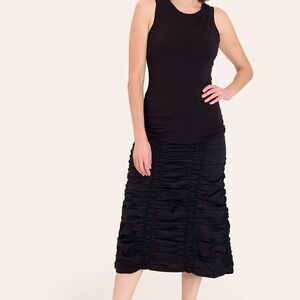 CORE BY XCVI 
DOUBLE SHIRRED PANEL SKIRT